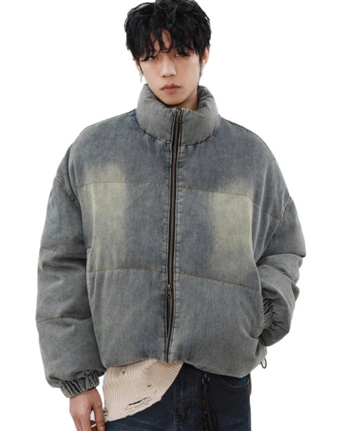 Washed Denim Down Jacket