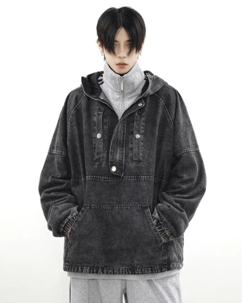 Little Wish Vintage Washed Denim Hooded