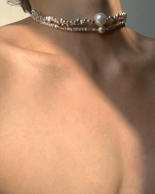 Pearl Jewelry Simple Silver Necklace