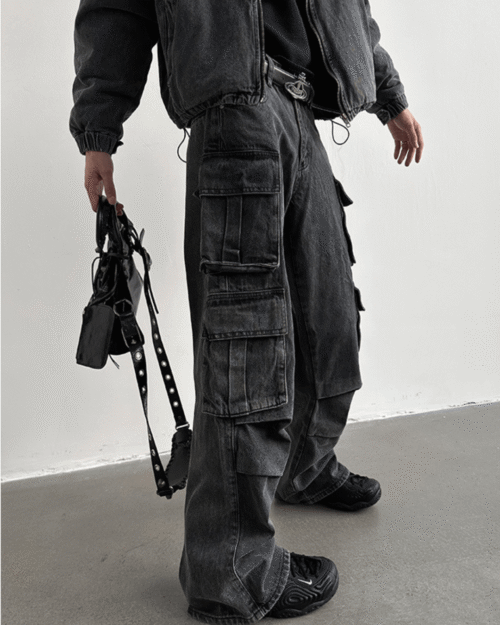 Heavy Wash Multi-Pocket Jeans