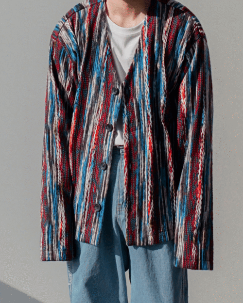 Middle Color Design Cardigan