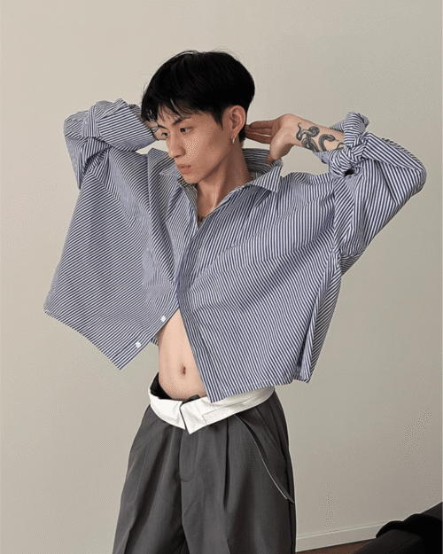 Blue Striped Casual Shirt