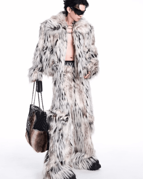 Niche Fur Furry Casual Jacket + Bottoms