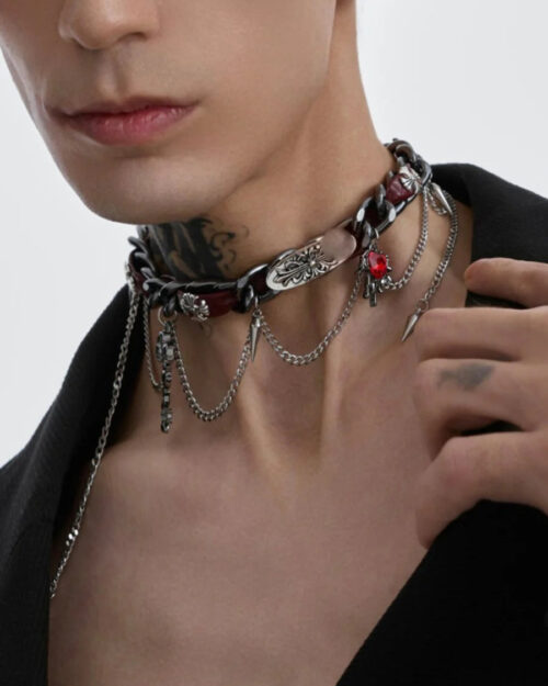 Leather Punk Necklace
