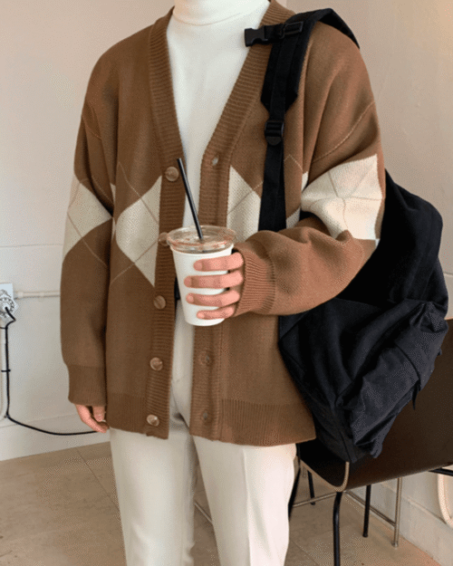 Jacquard Knit Cardigan