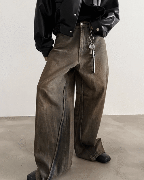 Brown Wide Leg Jeans