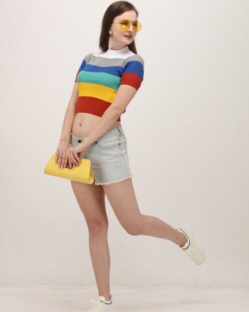 Rainbow Design Crop Top