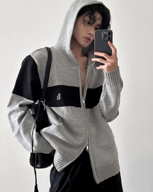 Double Zipper Hooded