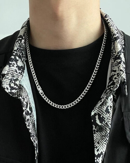 Titanium-Steel Cuban Link Necklace