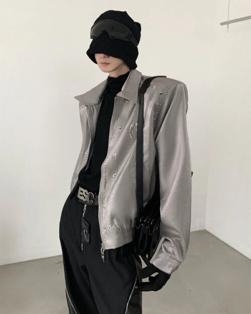 Shoulder Pads Silhouette Lapel Short Jacket