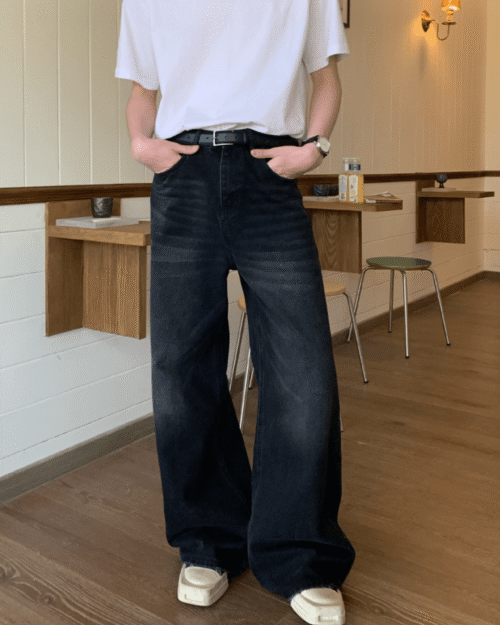 Whiskered Denim Pants