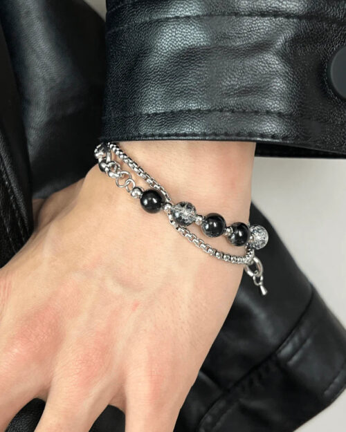 Steel Double-Layer Burst Beads Bracelet