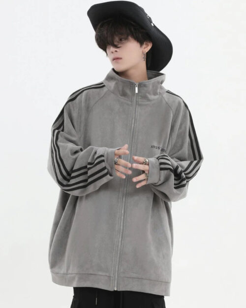 Striped Casual Zipper Jacket