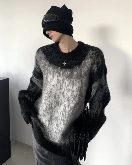 Design Loose V-Neck Knit Sweater