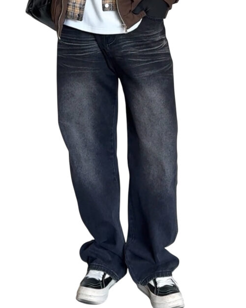 Washed Drape Straight Jeans