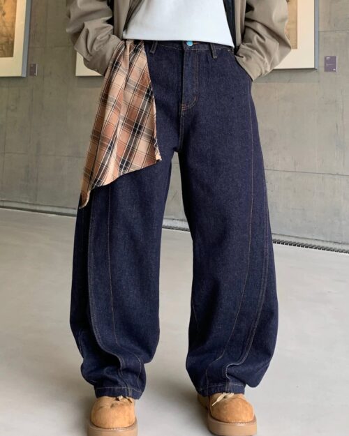 Washed Loose Straight Jeans