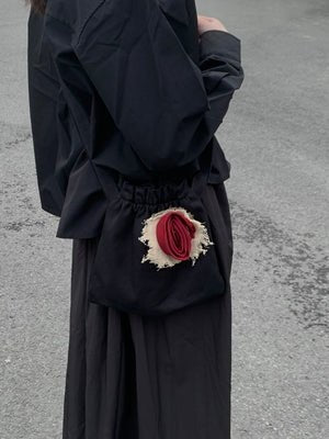 Rose Drawstring Small Messenger Bag