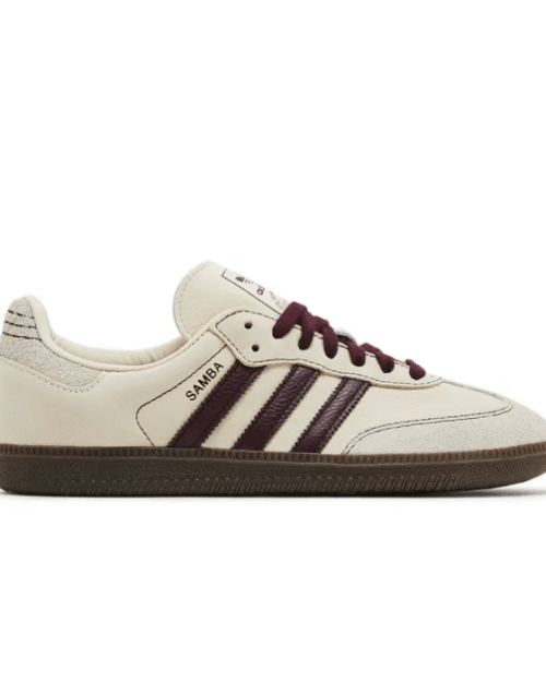 Adidas Samba OG Wonder White Maroon (Women's)