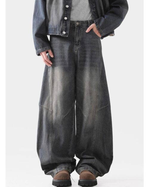 Deconstructed Saber-Cut Jeans