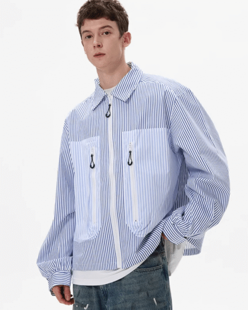 Striped Shirt Jacket