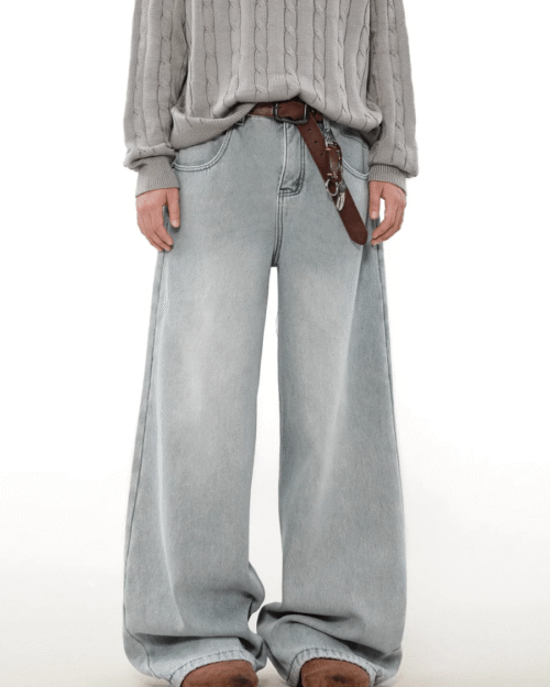 Loose Straight Washed Jeans
