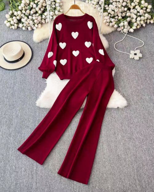 Cupid Hearts Knit Co-Ord Set