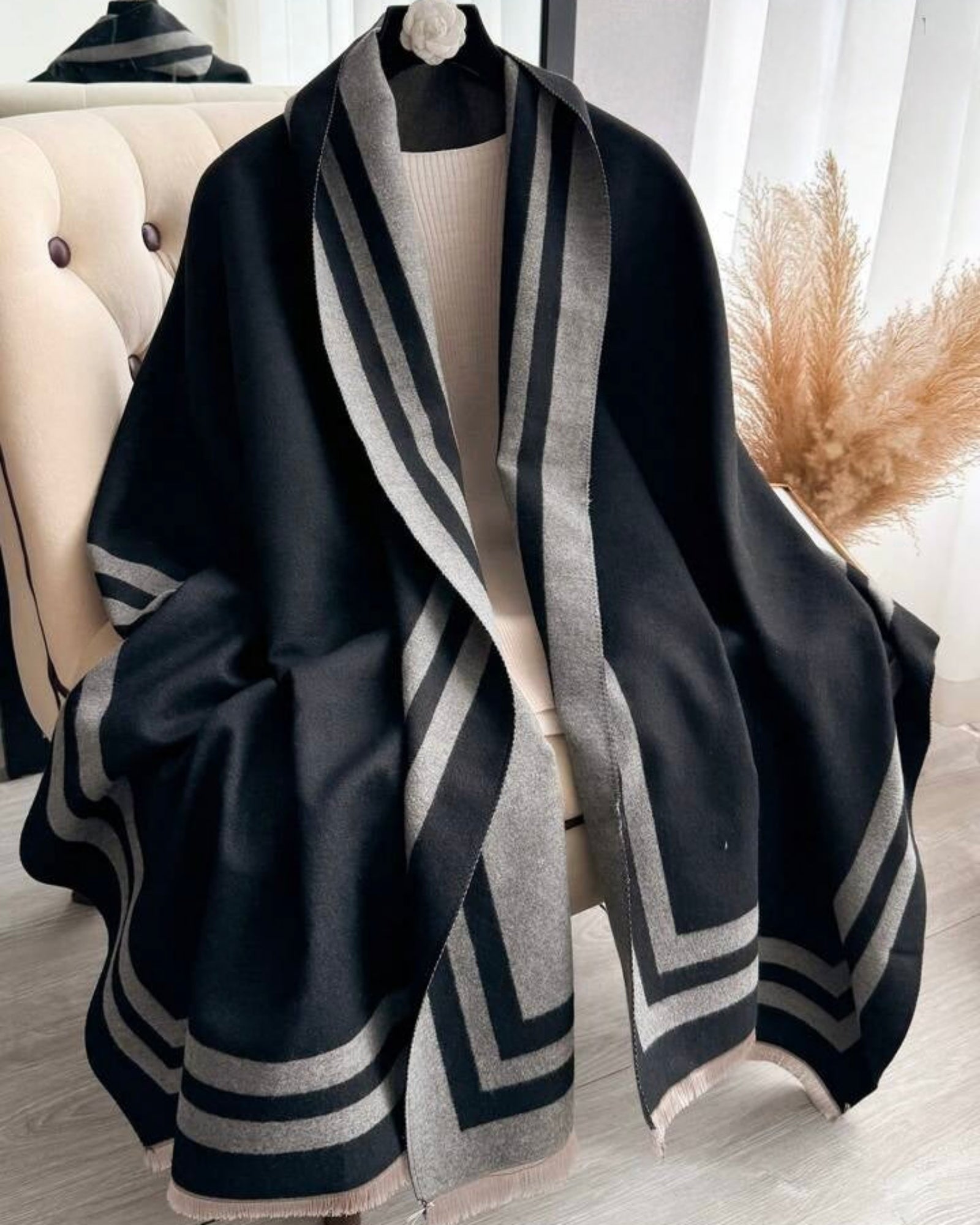Cozyzone_Classic_Striped_Knit_Scarf_Shawl_black.jpg