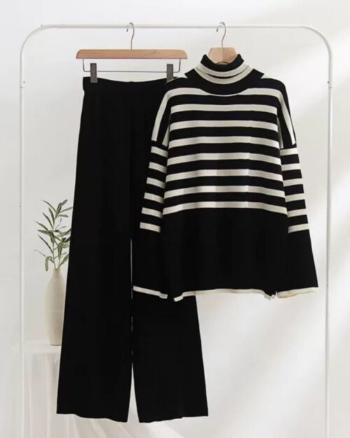 Minaz Striped Knitted Co-Ord Set