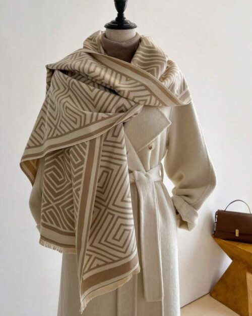 Two-Tone Labyrinth Winter Wrap & Shawl